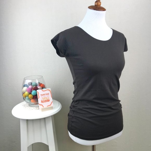 Style & Co Espresso Brown Cap Sleeve Lightweight Top - Picture 3 of 11